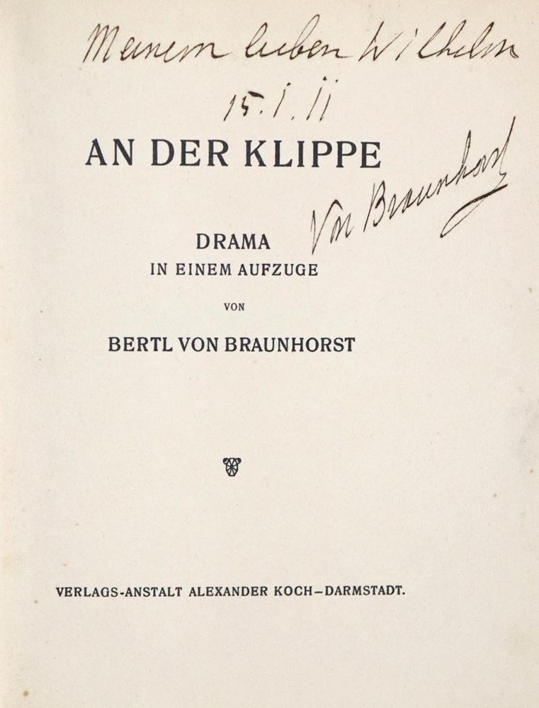 Große Abbildung Nr.1: 131-1094 Braunhorst,B.v.: (Literatur und illustrierte Bücher 20.Jahrhundert - Alte Literatur in modernen Ausgaben)