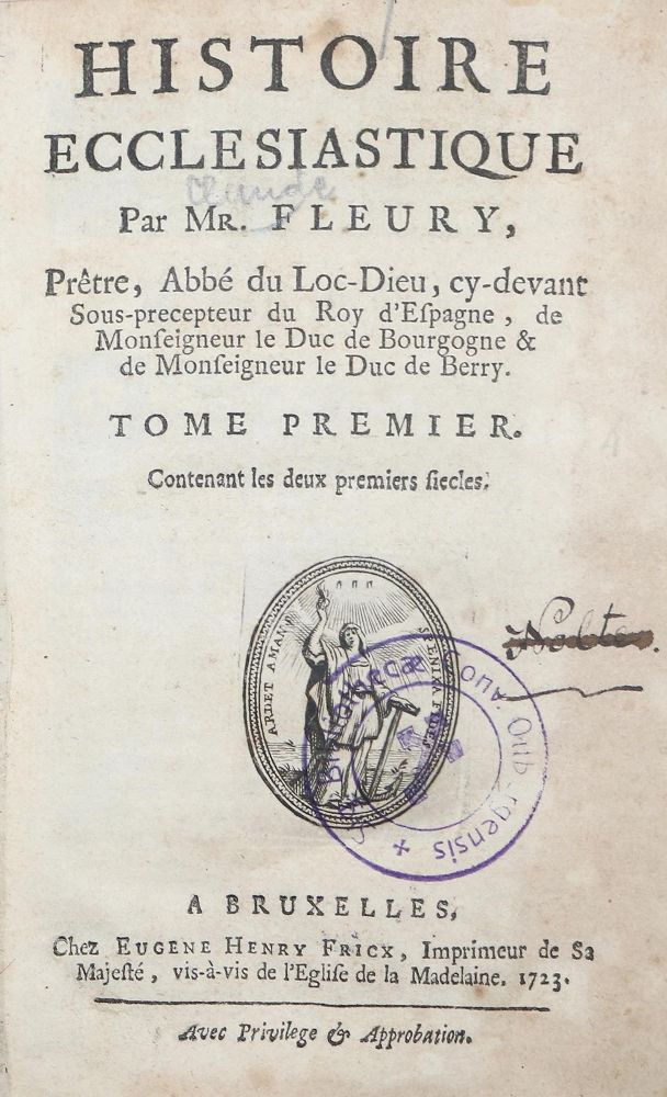 Große Abbildung Nr.1: 131-110 Fleury,C.: (Alte Drucke, Handschriften und Theologie)