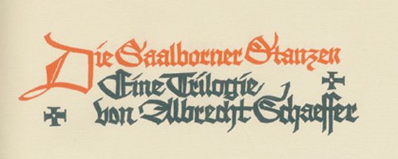 Große Abbildung Nr.1: 131-1166 Schaeffer,A.: (Insel-Verlag)