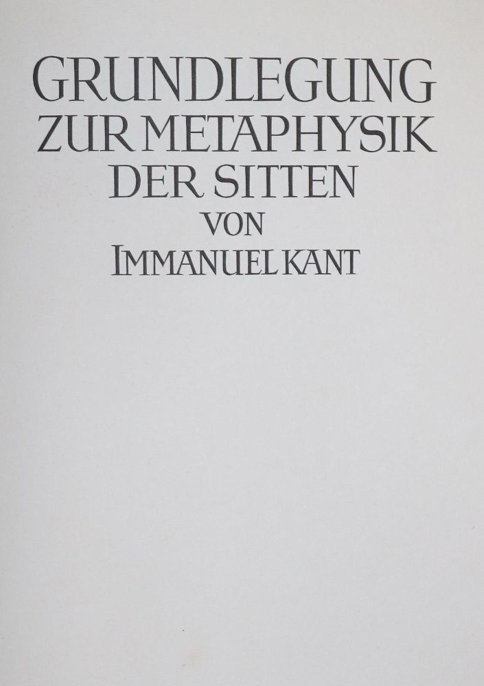 Große Abbildung Nr.1: 131-1171 Kant,I.: (Literatur und illustrierte Bücher 20.Jahrhundert - Alte Literatur in modernen Ausgaben)