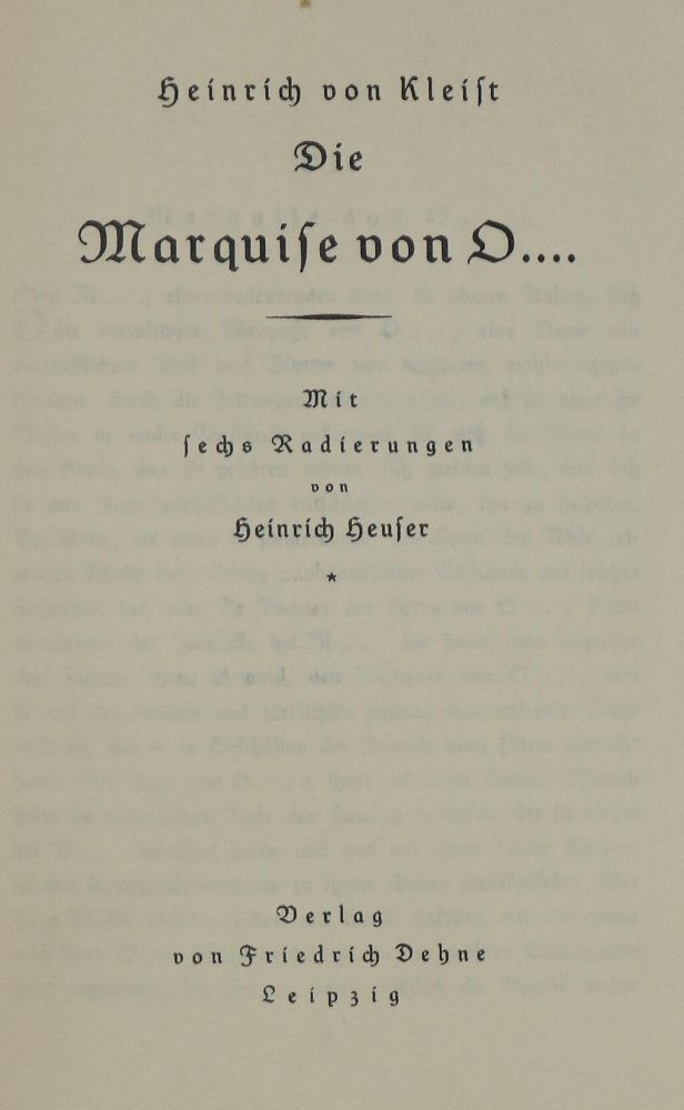 Große Abbildung Nr.1: 131-1175 Kleist,H.v.: (Literatur und illustrierte Bücher 20.Jahrhundert - Alte Literatur in modernen Ausgaben)