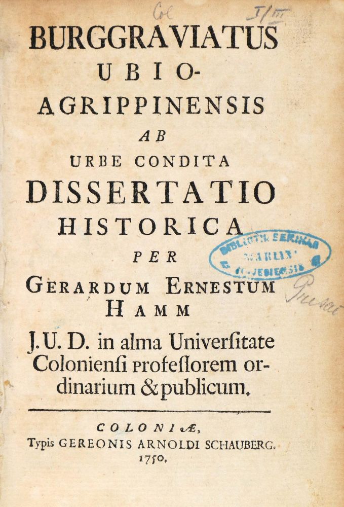 Große Abbildung Nr.1: 131-124 Hamm,G.E.: (Alte Drucke, Handschriften und Theologie)