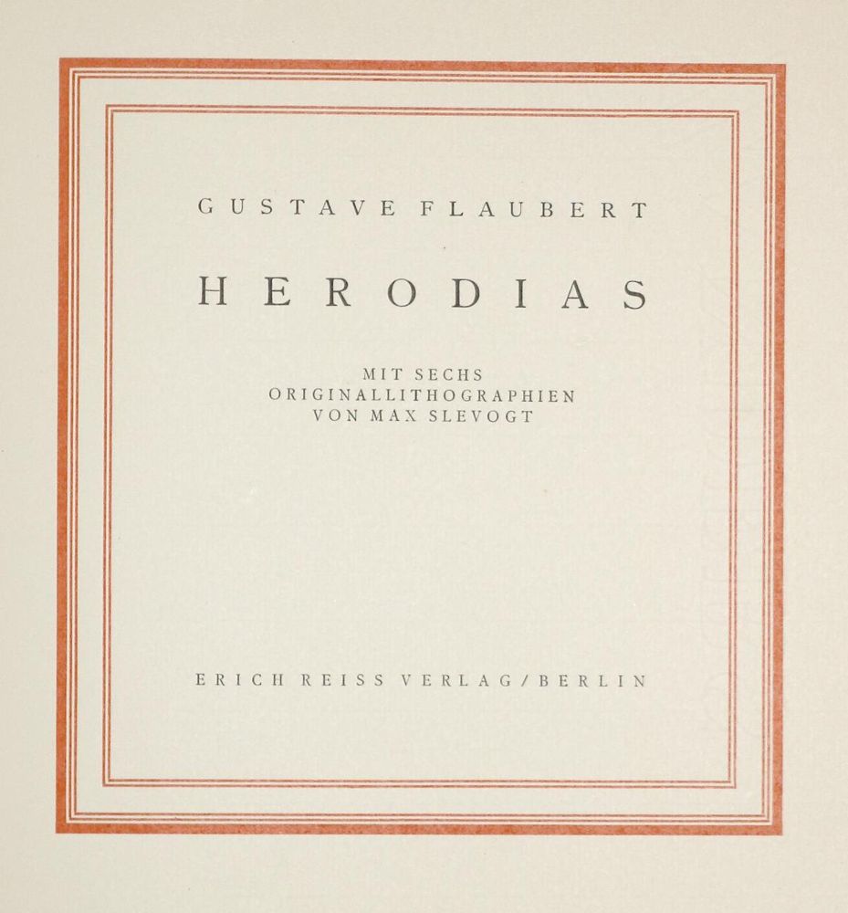 Große Abbildung Nr.4: 131-1264 Flaubert,G.: (Slevogt, Dorfner)