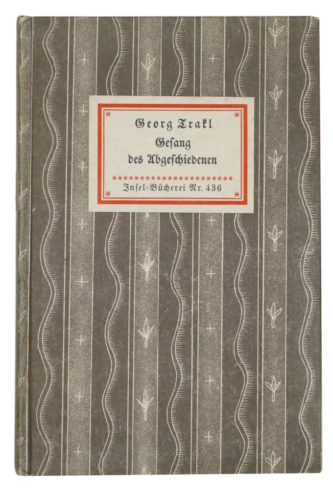 Große Abbildung Nr.1: 131-1282 Trakl,G.: (Literatur und illustrierte Bücher 20.Jahrhundert - Alte Literatur in modernen Ausgaben)