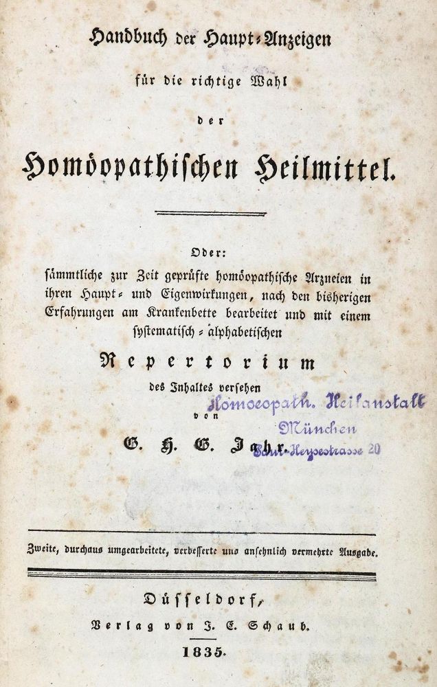 Große Abbildung Nr.1: 131-1353 Jahr,G.H.G.: (Medizin, Homöopathie)