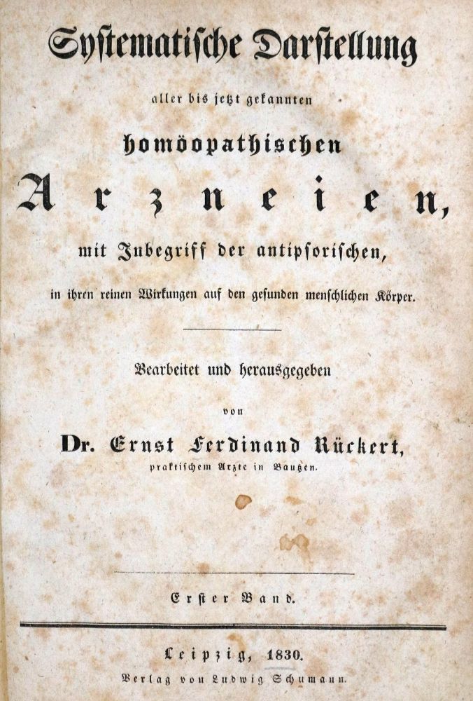 Große Abbildung Nr.1: 131-1354 Rückert,E.F.: (Medizin, Homöopathie)
