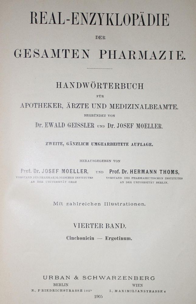Große Abbildung Nr.1: 131-1360 Geissler,E. u. J.Moeller.: (Medizin, Pharmazie)