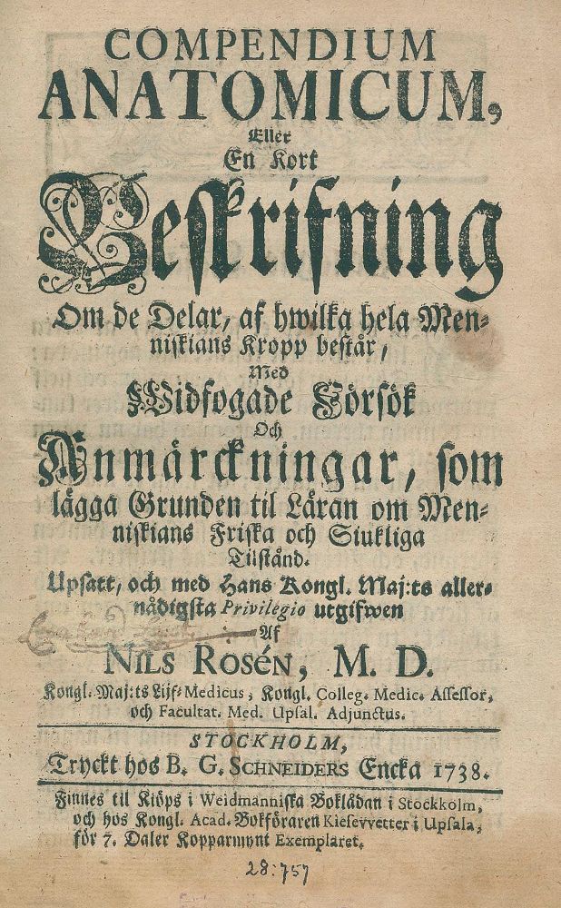 Große Abbildung Nr.1: 131-1364 Rosen (von Rosenstein),N.: (Medizin)