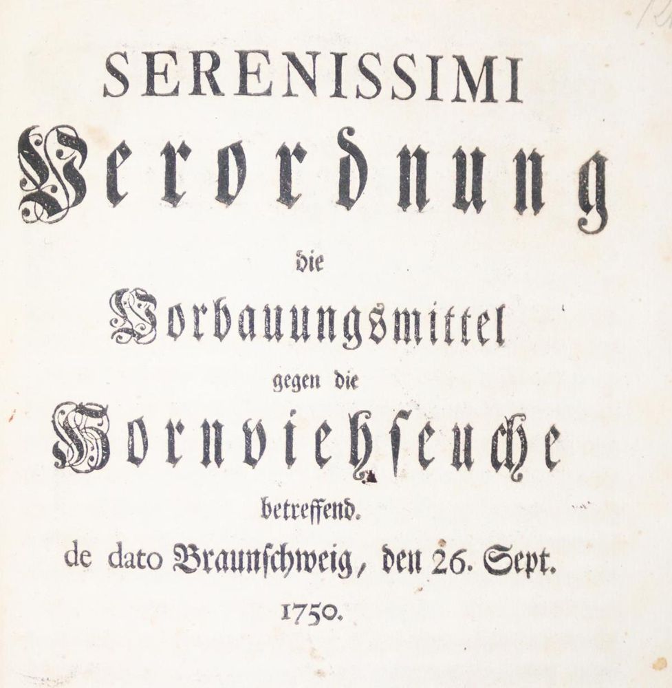 Große Abbildung Nr.1: 131-1372 Viehseuche.: (Medizin)