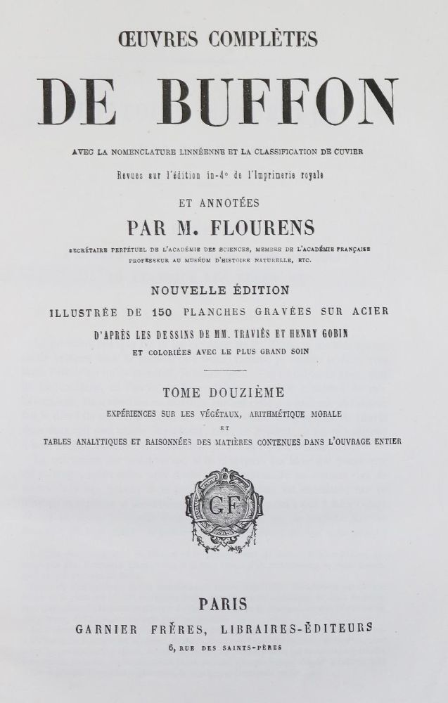Große Abbildung Nr.1: 131-1374 Buffon,(G.L.L.de).: (Zoologie)
