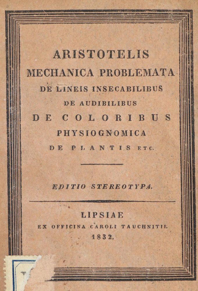 Große Abbildung Nr.1: 131-1398 Aristoteles.: (Verschiedene Gebiete - Varia)