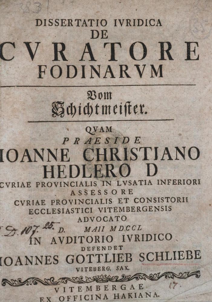 Große Abbildung Nr.1: 131-1412 Schliebe,J.G.: (Verschiedene Gebiete - Varia, Bergbau)