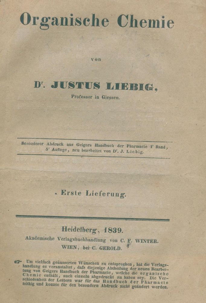 Große Abbildung Nr.1: 131-1414 Liebig,J.v.: (Verschiedene Gebiete - Varia, Chemie)