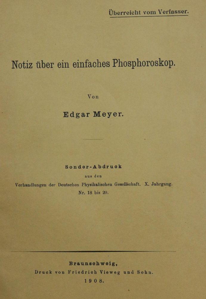 Große Abbildung Nr.1: 131-1454 Meyer,E.: (Verschiedene Gebiete - Varia, Physik)
