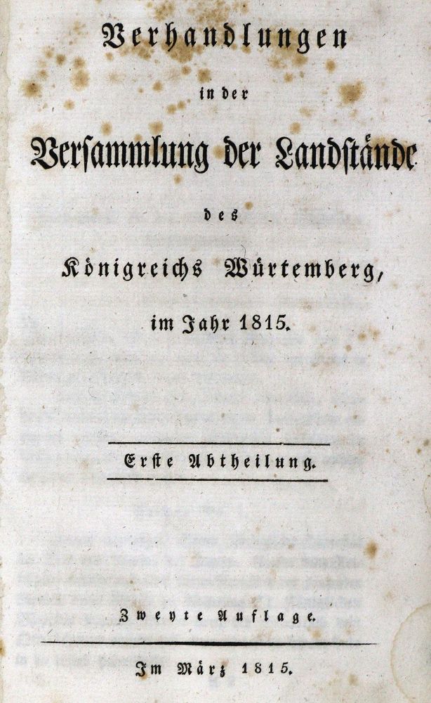 Große Abbildung Nr.1: 131-1520 Verhandlungen: (Deutschland, Baden-Württemberg)