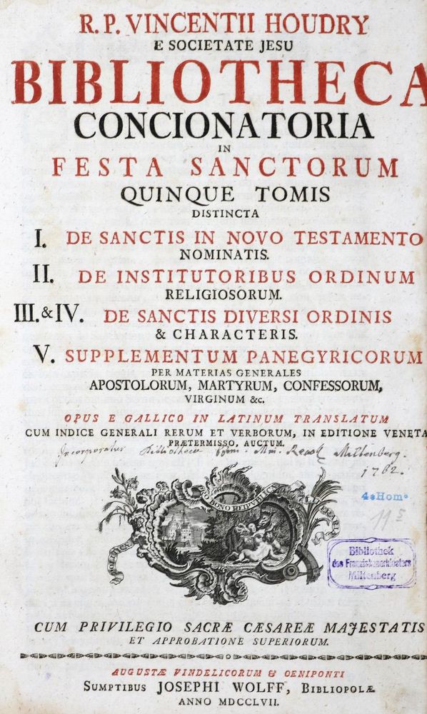 Große Abbildung Nr.1: 131-154 Houdry,V.: (Alte Drucke, Handschriften und Theologie)