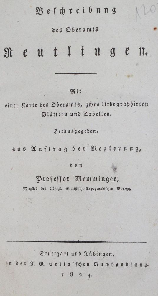 Große Abbildung Nr.2: 131-1595 Memminger,(J.D.G.).: (Deutschland, Reutlingen)