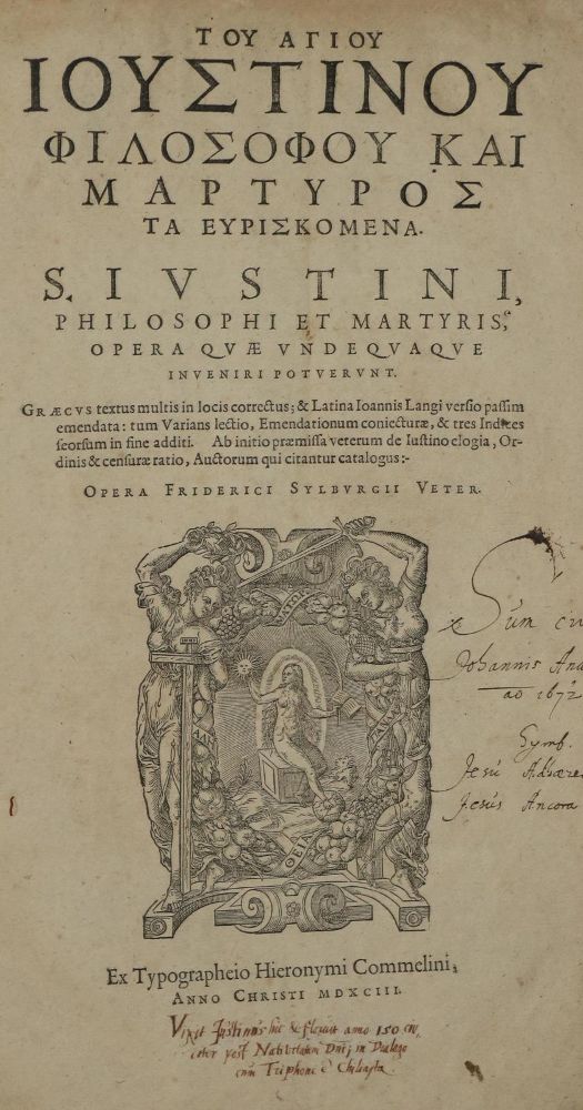 Große Abbildung Nr.1: 131-163 Justinus (Märtyrer).: (Alte Drucke, Handschriften und Theologie)
