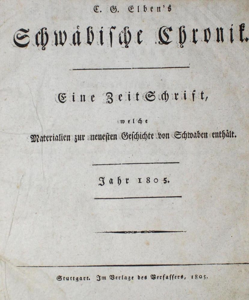 Große Abbildung Nr.1: 131-1632 Elben,C.G.: (Deutschland, Württemberg)
