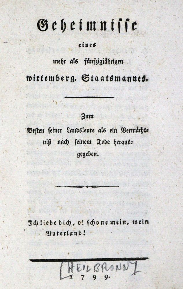 Große Abbildung Nr.1: 131-1636 (Pahl,J.G.v.).: (Deutschland, Württemberg)