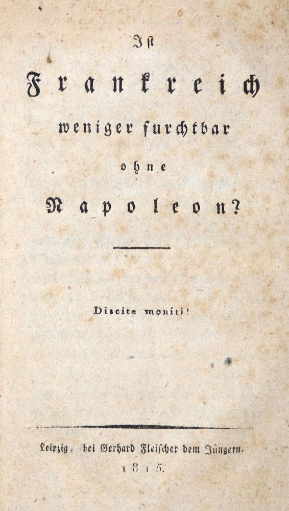 Große Abbildung Nr.1: 131-1655 Ist Frankreich weniger furchtbar ohne Napoleon?: (Frankreich, Napoleon)