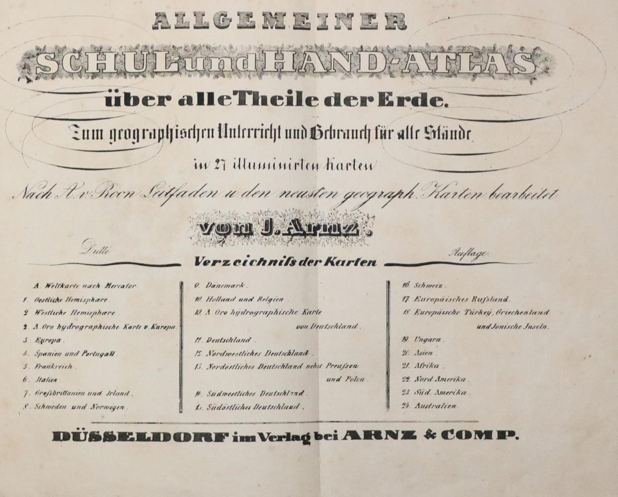 Große Abbildung Nr.1: 131-1714 Arnz,J.: (Verschiedene Länder - Varia, Atlanten)