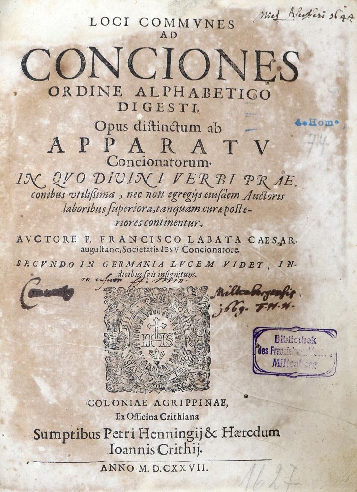 Große Abbildung Nr.1: 131-172 Labata,F.: (Alte Drucke, Handschriften und Theologie)