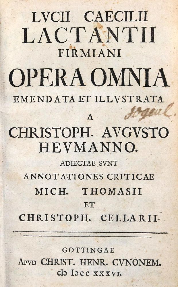 Große Abbildung Nr.1: 131-173 Lactantius,L.C.F.: (Alte Drucke, Handschriften und Theologie)