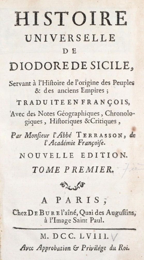 Große Abbildung Nr.2: 131-1736 Diodorus von Sizilien.: (Verschiedene Länder - Geschichte)