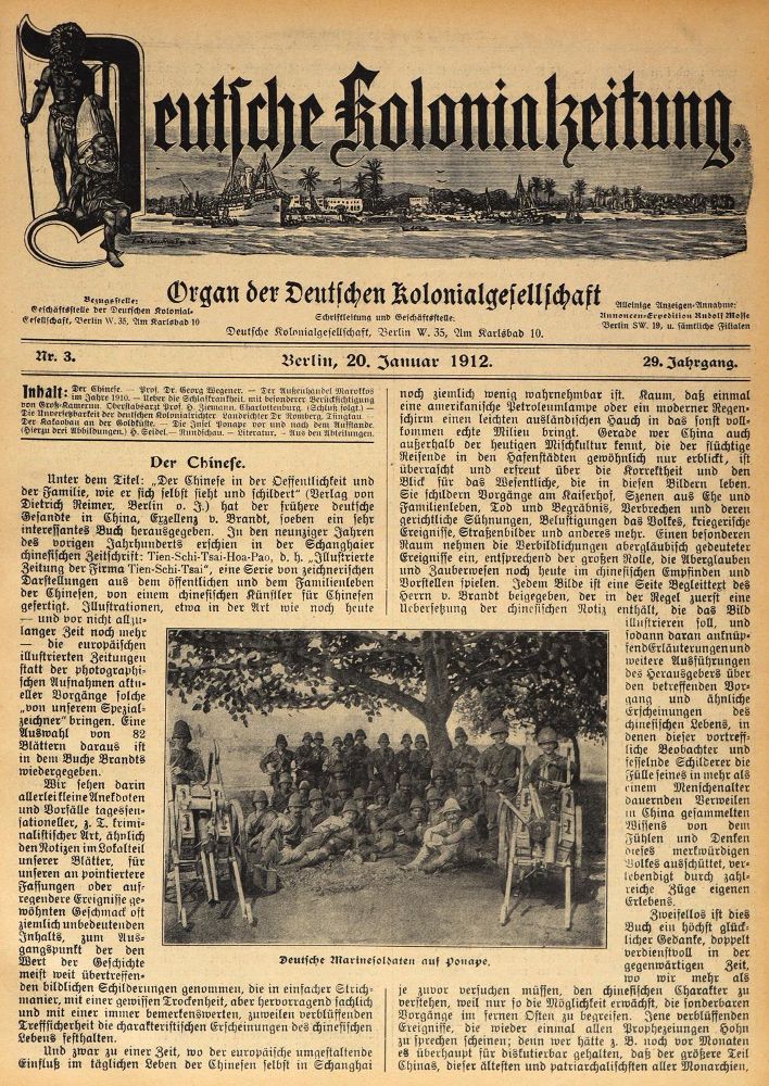 Große Abbildung Nr.4: 131-1761 Kolonialzeitung, Deutsche.: (Verschiedene Länder - Geschichte, Kolonien)