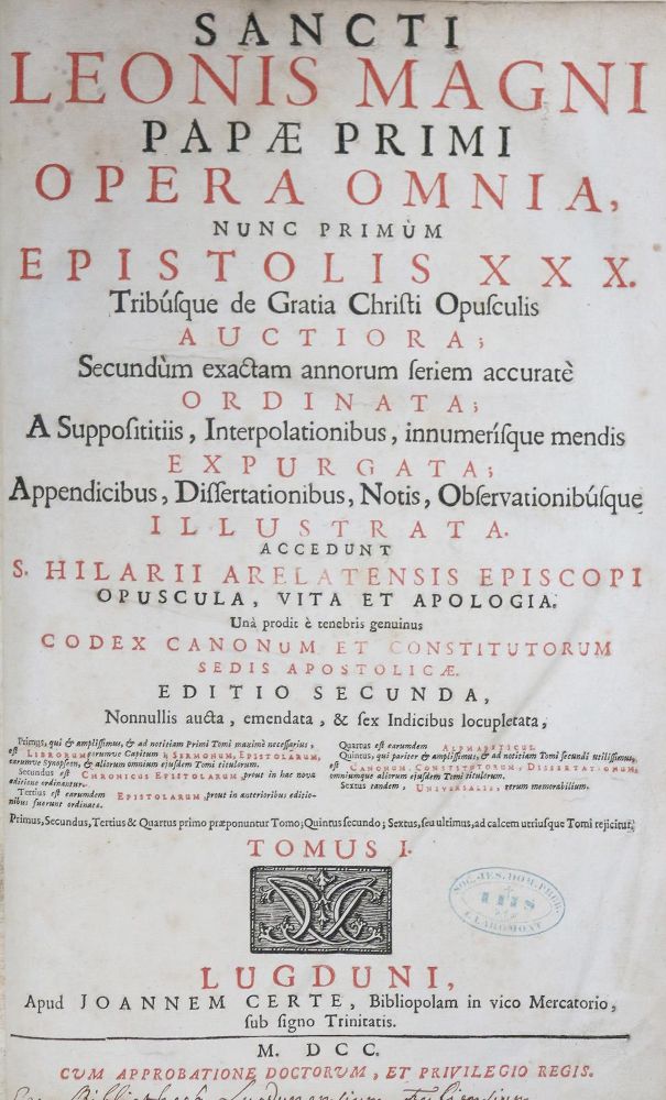 Große Abbildung Nr.1: 131-178 Leo I., Papst.: (Alte Drucke, Handschriften und Theologie)