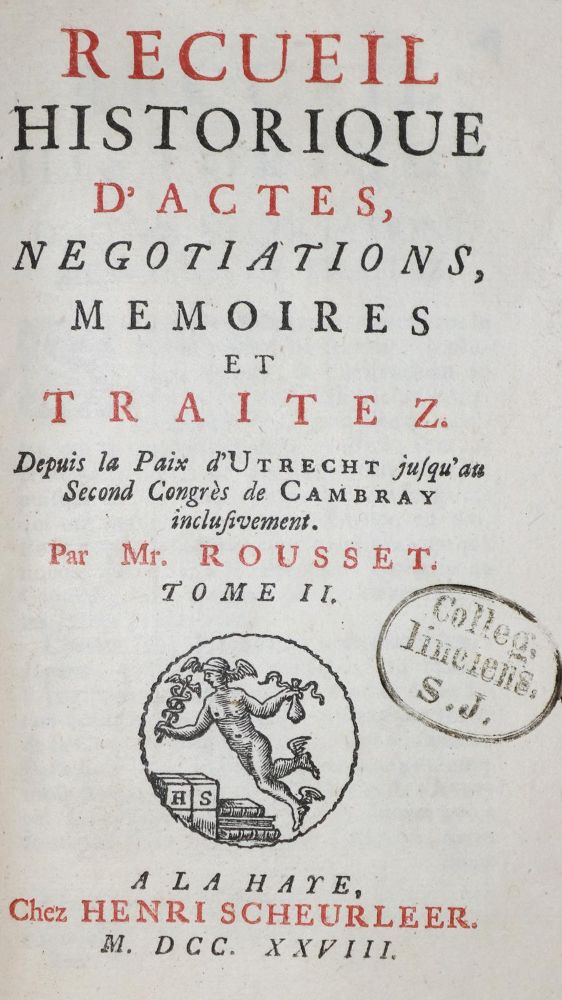 Große Abbildung Nr.1: 131-1781 Rousset (de Missy,J.).: (Verschiedene Länder - Geschichte)