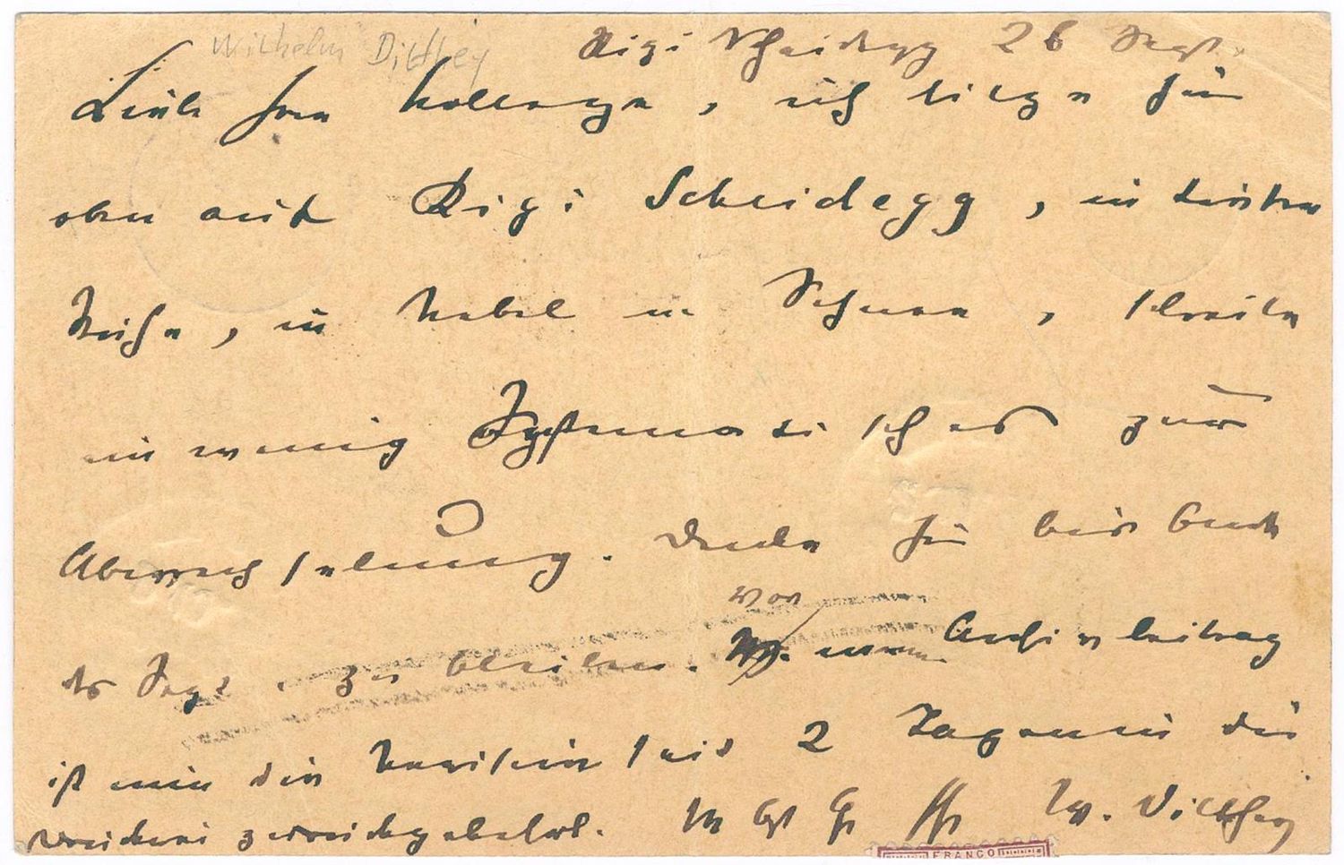 Große Abbildung Nr.2: 131-1798 Dilthey, Wilhelm,: (Autographen)