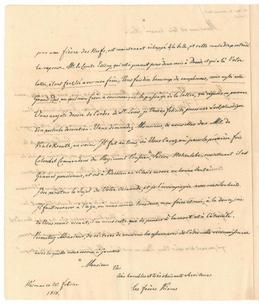 Große Abbildung Nr.2: 131-1804 Kirms, Franz,: (Autographen)