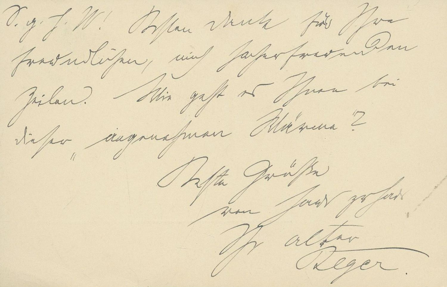Große Abbildung Nr.2: 131-1818 Reger, Max,: (Autographen)