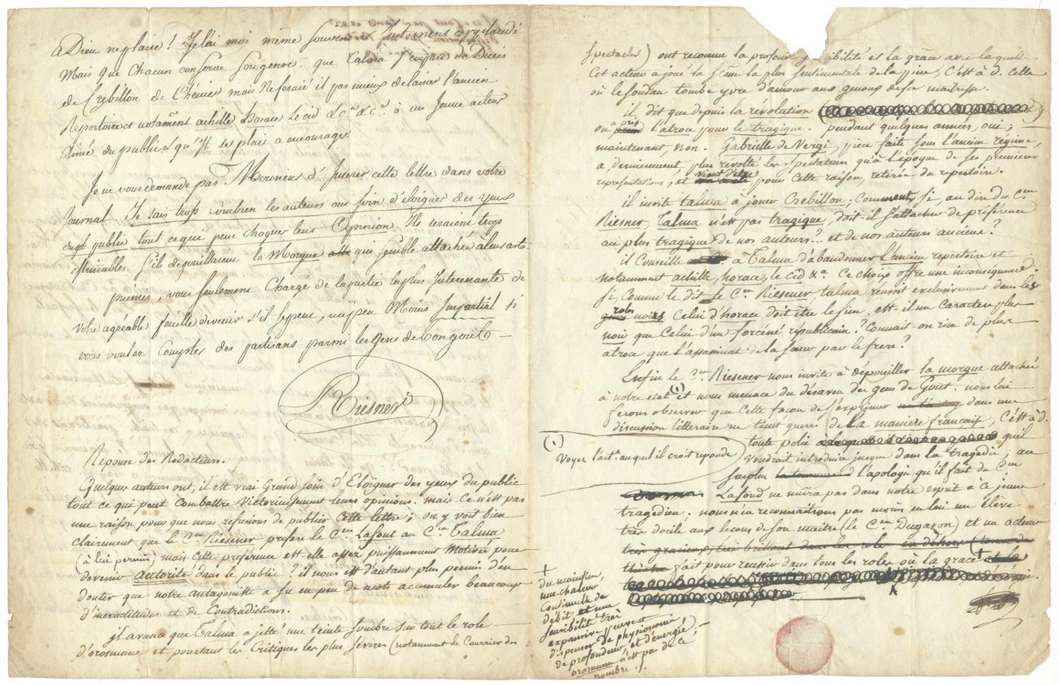 Große Abbildung Nr.2: 131-1819 Riesener, Henry-Francois,: (Autographen)