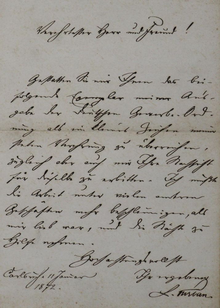 Große Abbildung Nr.1: 131-1832 Turban, Ludwig,: (Autographen)