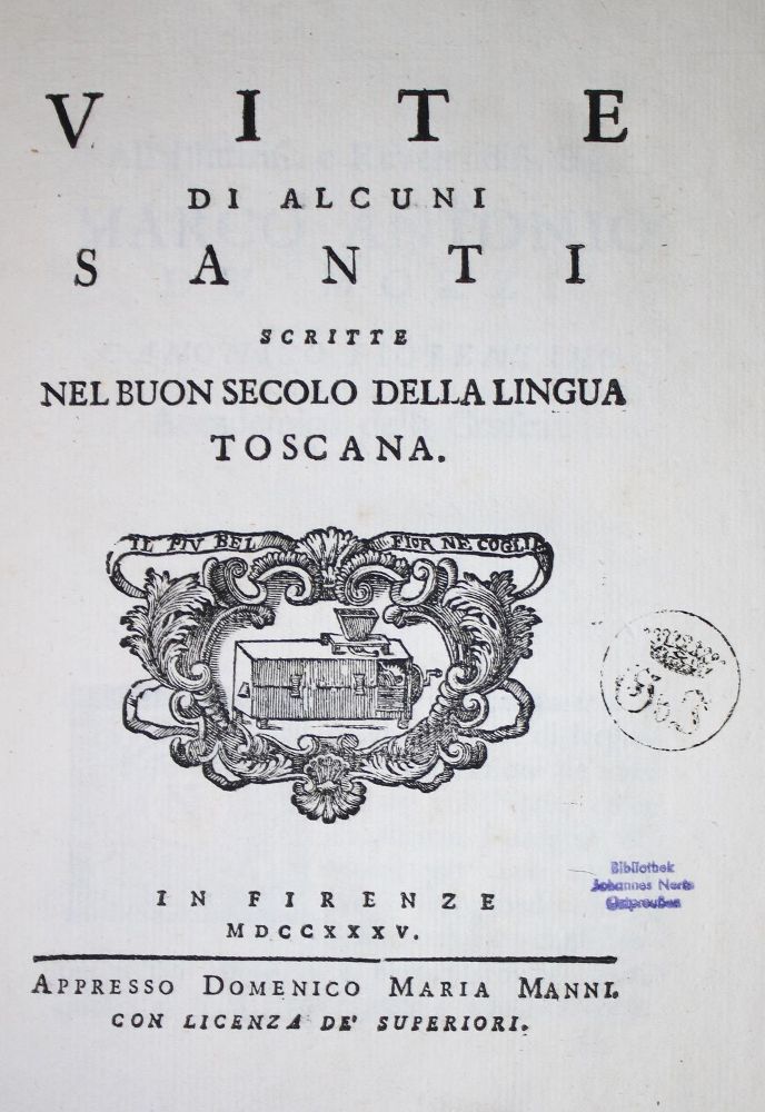Große Abbildung Nr.1: 131-194 Manni,D.M.: (Alte Drucke, Handschriften und Theologie)