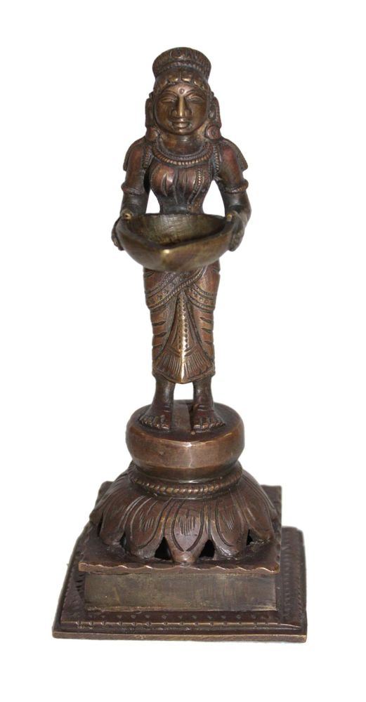 Große Abbildung Nr.1: 131-1986 Indien figürliche Öllampe: (Asiatika, Indien)