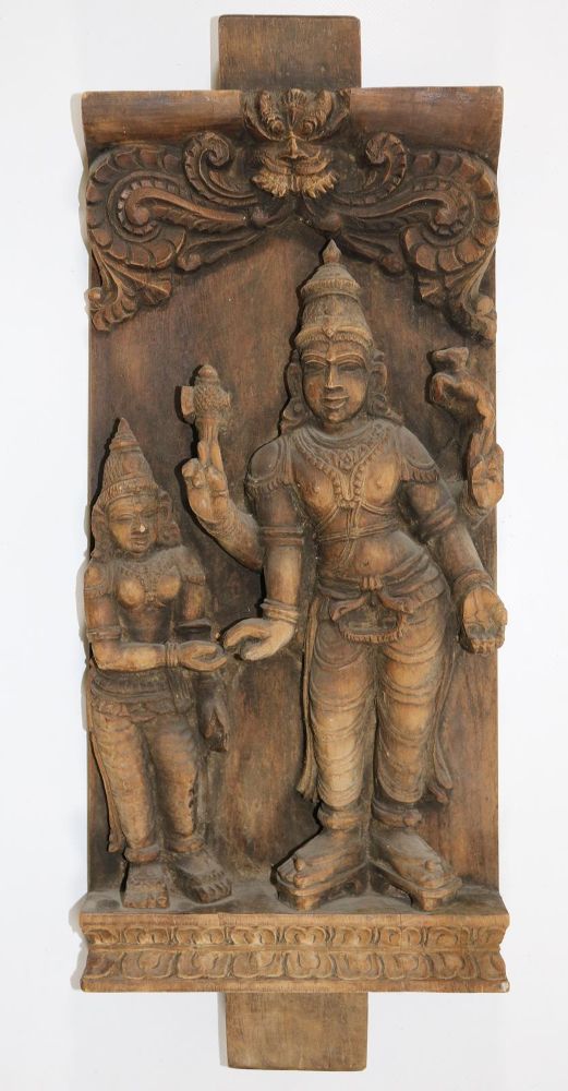 Große Abbildung Nr.1: 131-1987 Indien Holzrelief.: (Asiatika, Indien)