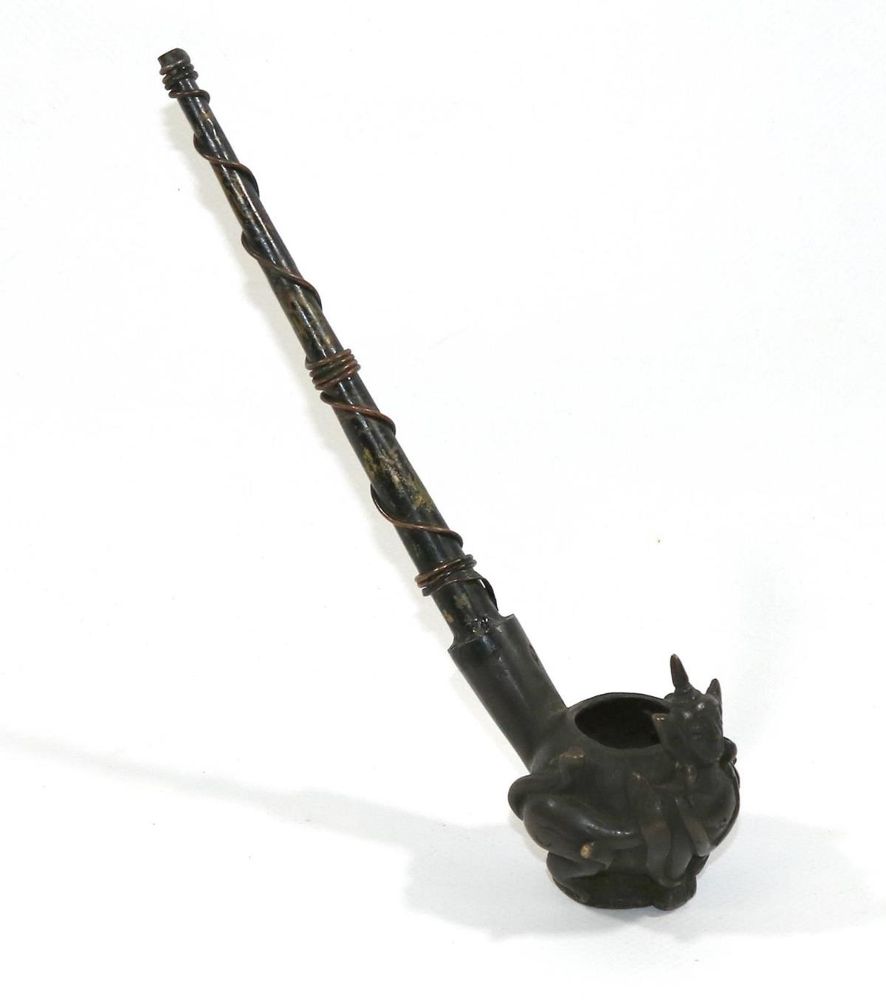 Große Abbildung Nr.1: 131-1993 Opiumpfeife Bronze: (Asiatika)