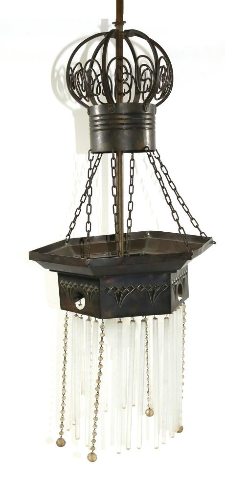 Große Abbildung Nr.1: 131-2025 Jugendstil Deckenlampe.: (Möbel, Lampen)
