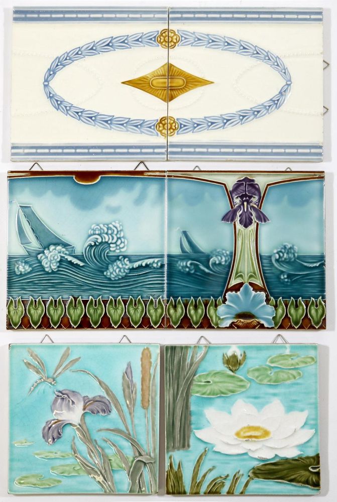 Große Abbildung Nr.1: 131-2066 Drei Jugendstil: (Porzellan u. Keramik, Fliesen)