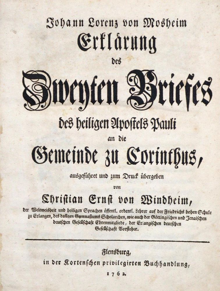 Große Abbildung Nr.1: 131-208 Mosheim,J.L.: (Alte Drucke, Handschriften und Theologie)