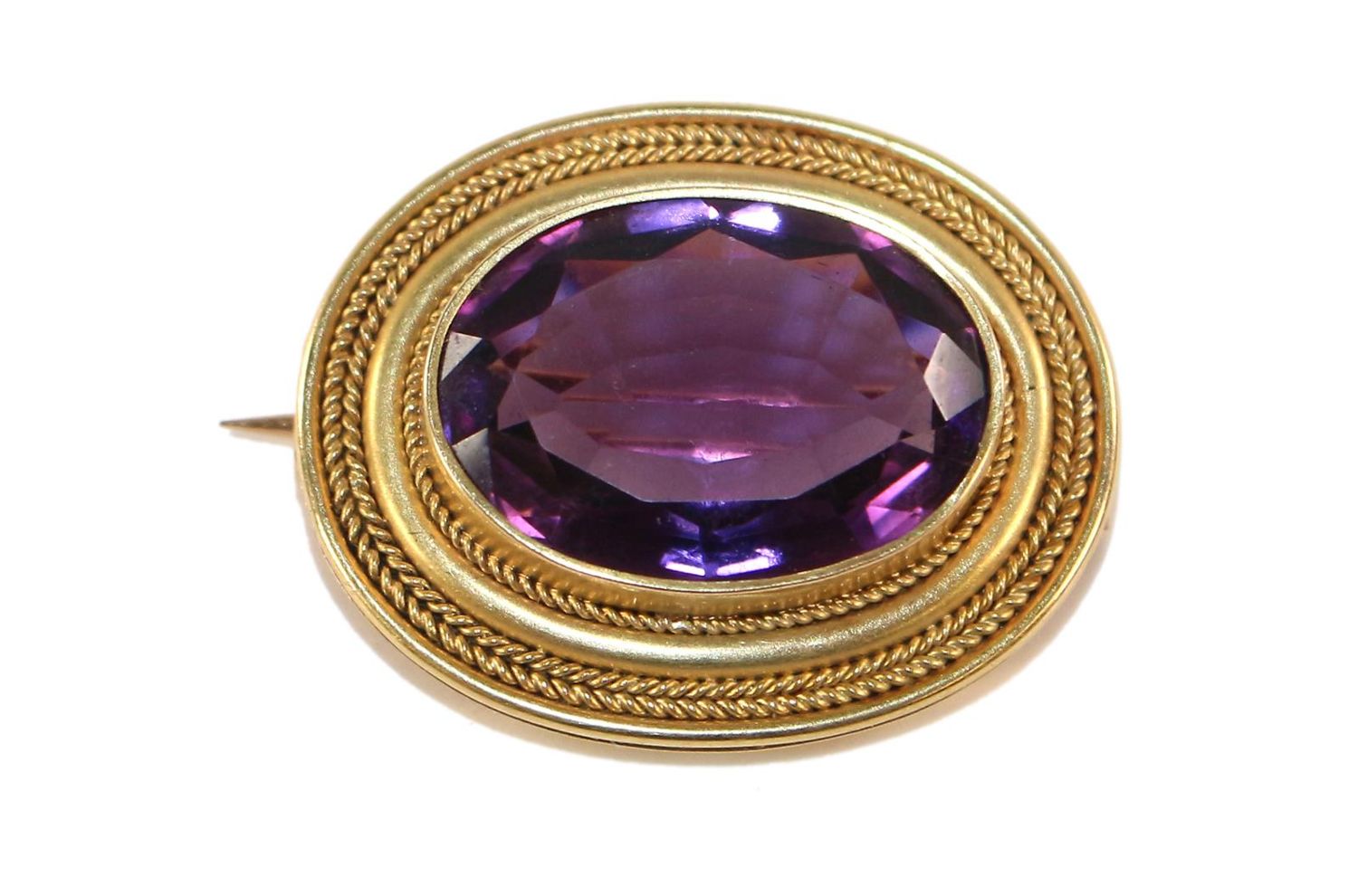 Große Abbildung Nr.1: 131-2162 Amethystbrosche 585 GG.: (Schmuck, Broschen)