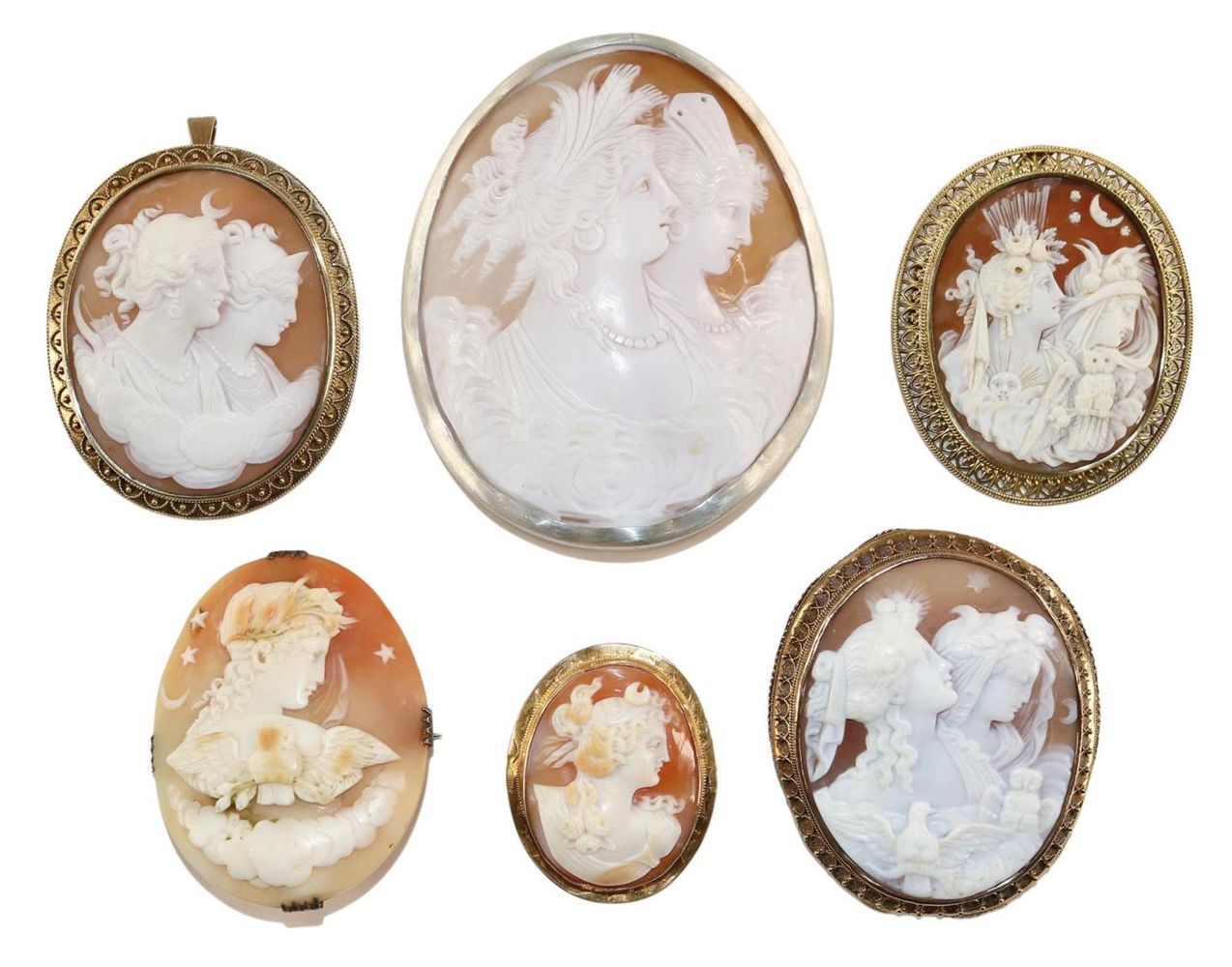 Große Abbildung Nr.1: 131-2189 Eos u. Selene.: (Schmuck, Broschen, Gemmen und Kameen)