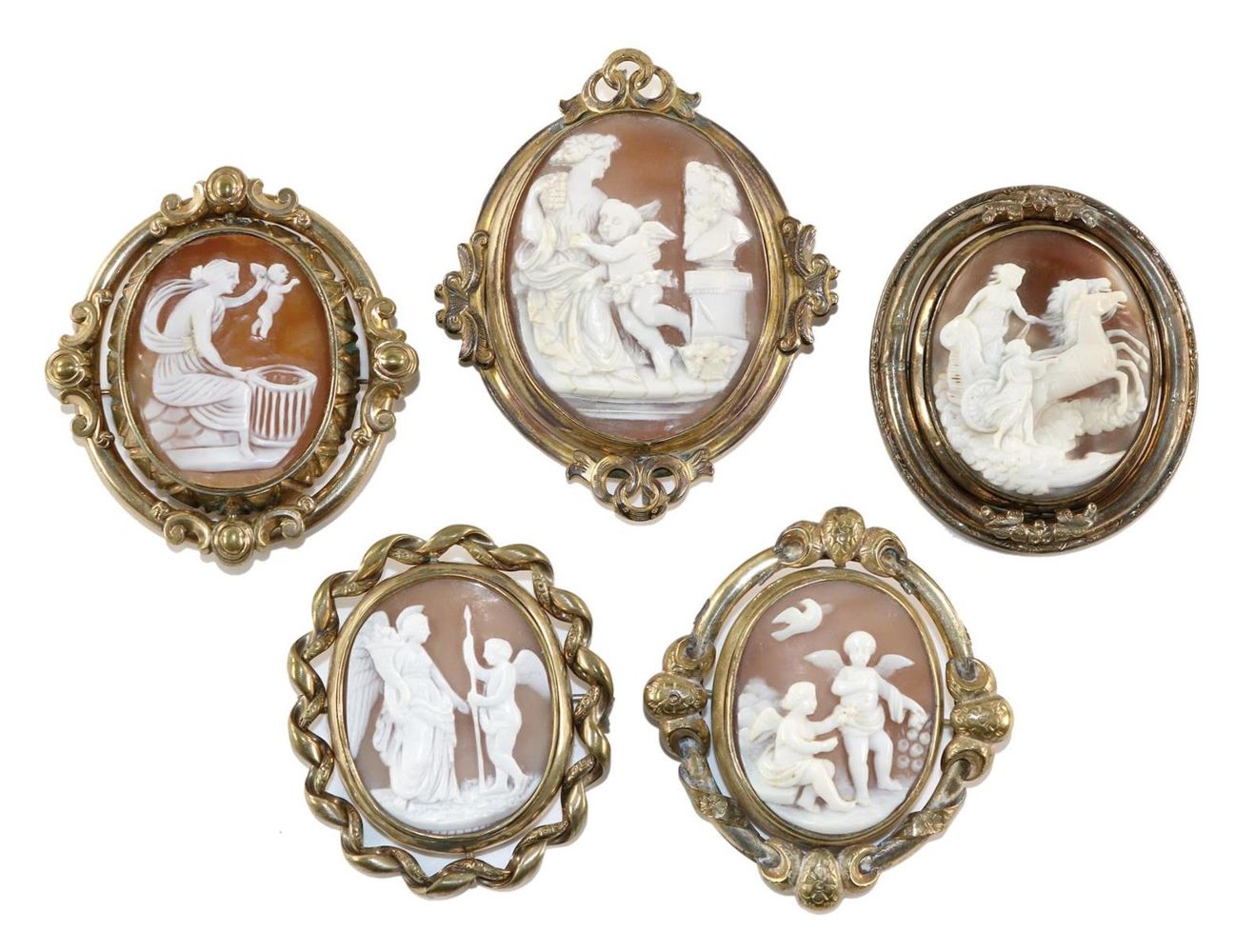 Große Abbildung Nr.1: 131-2206 Kameenbroschen,: (Schmuck, Broschen, Gemmen und Kameen)