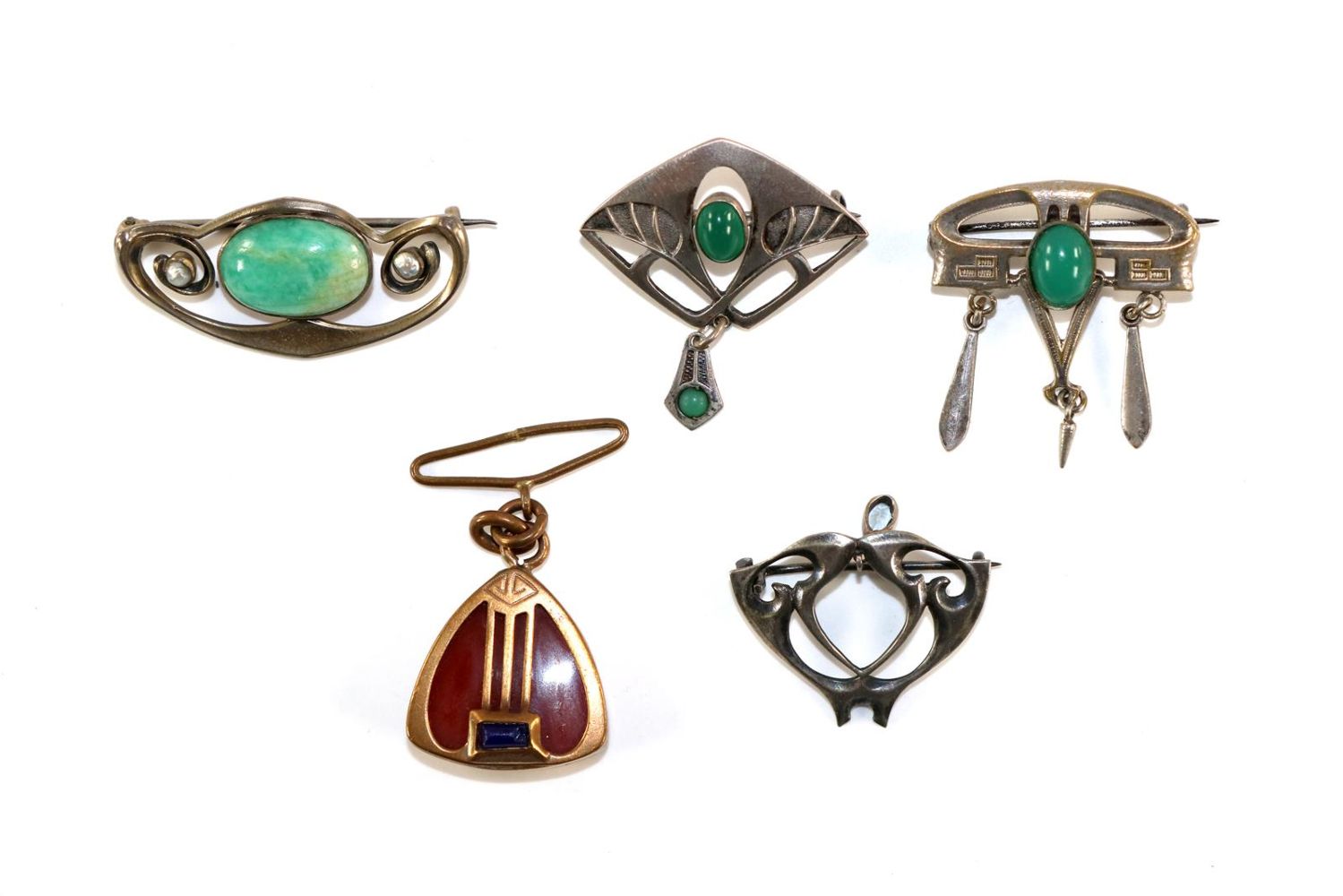 Große Abbildung Nr.1: 131-2234 Jugendstilbroschen.: (Schmuck, Broschen)