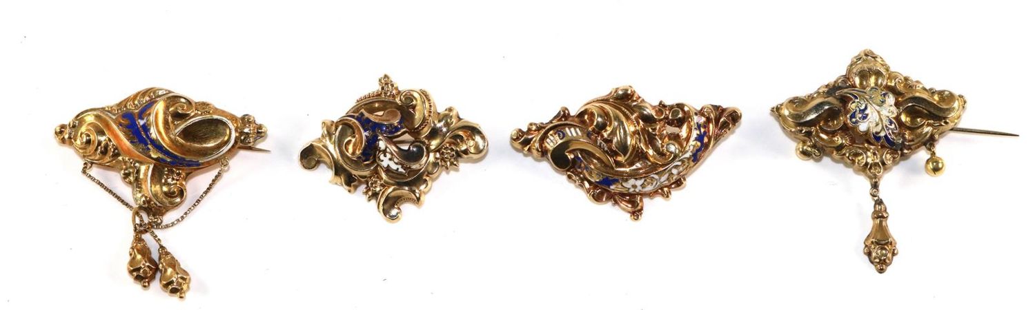 Große Abbildung Nr.1: 131-2238 Vier Broschen: (Schmuck, Broschen)
