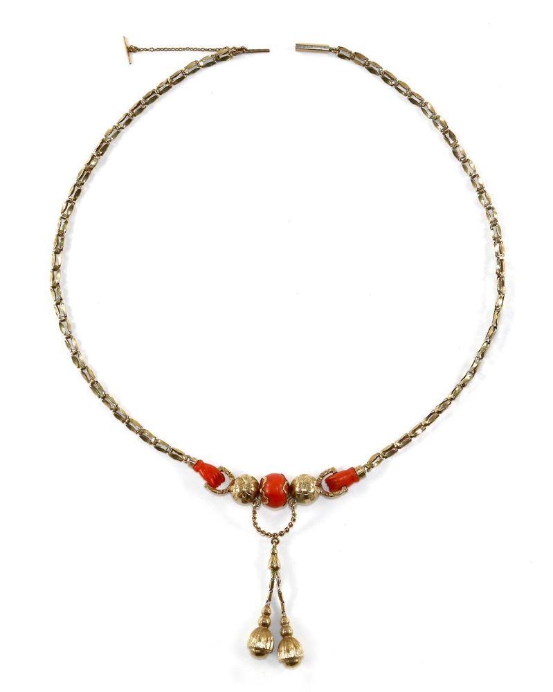 Große Abbildung Nr.2: 131-2244 Historisches Korallencollier.: (Schmuck, Colliers)